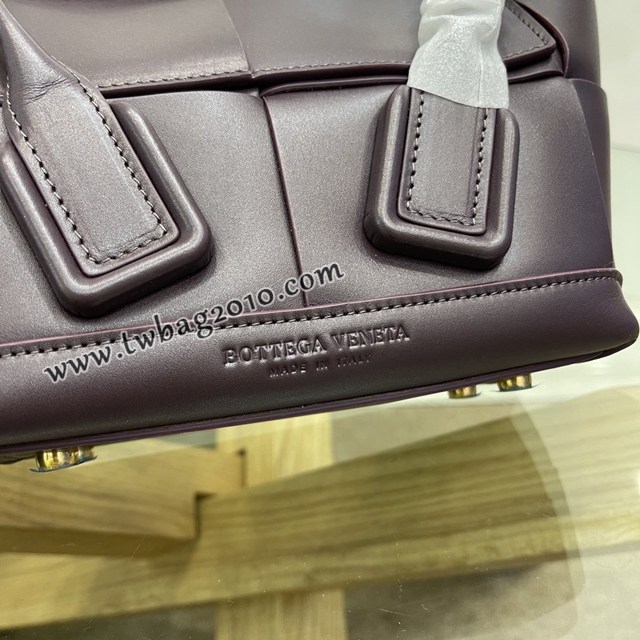 Bottega veneta高端女包 KF008 寶緹嘉新款Arco29 黑加紫 BV經典款mini平紋皮編織女手提包  gxz1124